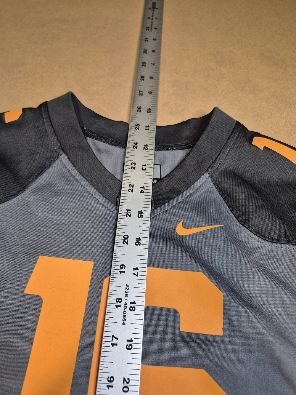 Nike Kids' Gray Football Jersey with Orange Number 16
